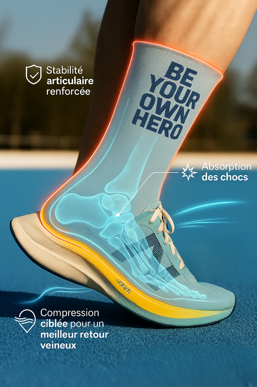 CHAUSSETTE "BE YOUR OWN HERO" - Gris